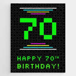 [ Thumbnail: 70th Birthday - Nerdy Geeky Pixelated 8-Bit Computing Graphics Inspired Look Jigsaw Puzzle ]