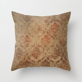 Aged Damask Texture 1 Throw Pillow