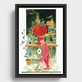 Miss Tomato on the Balcony Framed Canvas