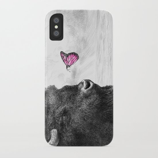 Bison and Butterfly iPhone Case
