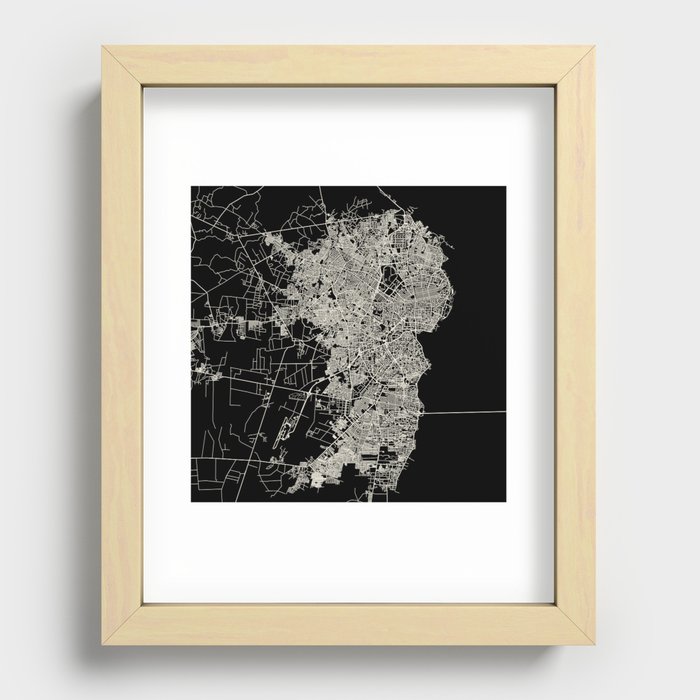 Maracaibo, Venezuela City Map Recessed Framed Print
