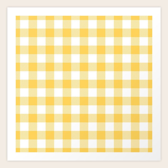 Sunshine and White Buffalo Check Art Print by Color Obsession | Society6