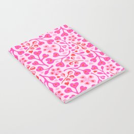 WITH LOVE FLORAL HEARTS AND LOVE PATTERN Notebook