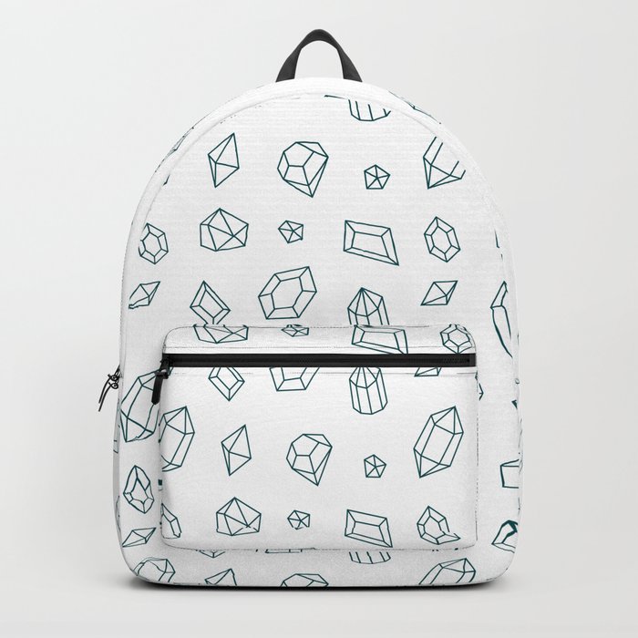 Teal Blue Gems Pattern Backpack