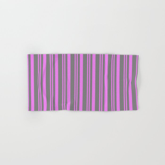 Violet & Gray Colored Stripes Pattern Hand & Bath Towel
