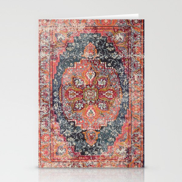 Orange Oriental rug  Stationery Cards
