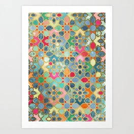 Gilt & Glory - Colorful Moroccan Mosaic Art Print