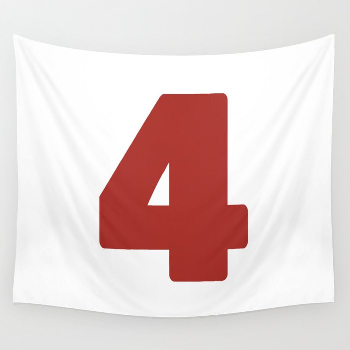 4 (Maroon & White Number) Wall Tapestry