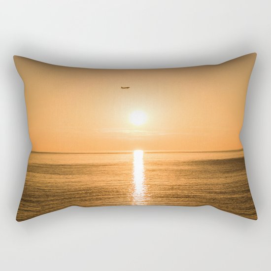 Flight Over The Sea At Sunset Rectangular Pillow