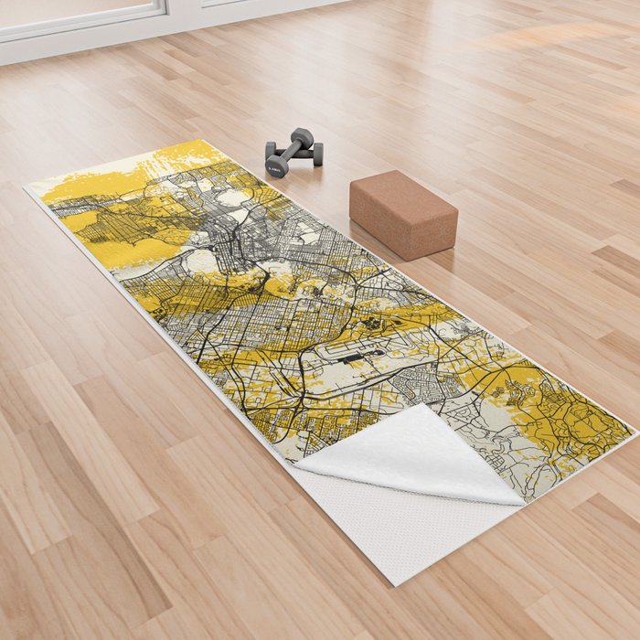 Australia, Perth Map - Aesthetic City Map Yoga Towel
