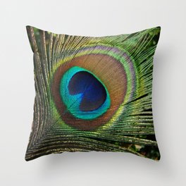 Peacock feather Throw Pillow