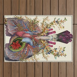 adore anatomical heart lungs collage by bedelgeuse Outdoor Rug