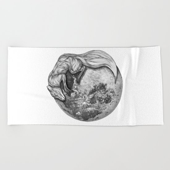 Moon Fox Beach Towel