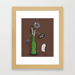 ghost flower bottle  Framed Art Print