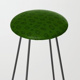 Green and Black Gems Pattern Counter Stool