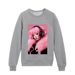 Pink fluffy Kids Crewneck