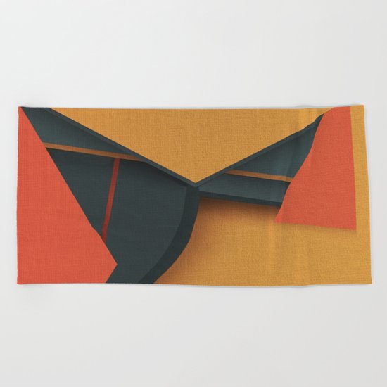 Modern Tsuru Beach Towel