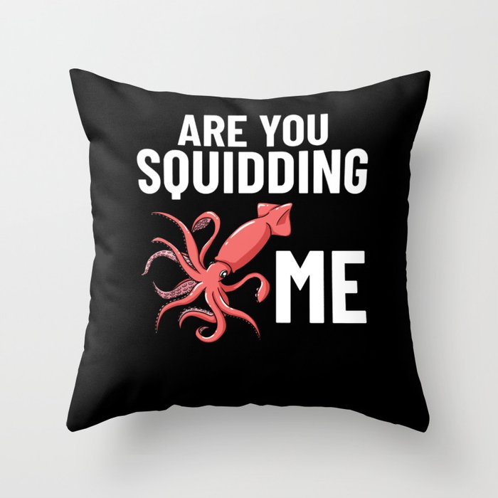 Squid Fish Octopus Kraken Marine Biology Throw Pillow
