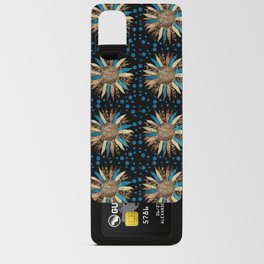 Sunflower In Black Blue hand drawn Polka Dot Background Android Card Case