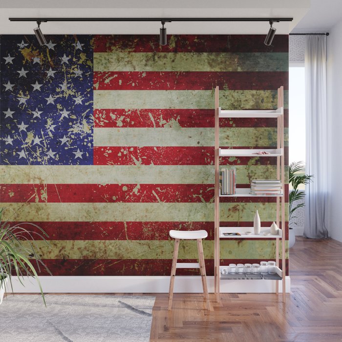 Grunge Vintage Aged American Flag Wall Mural By Itsjensworld Grunge Vintage Aged American Flag Wall Mural By Itsjensworld
