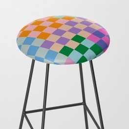 Checkerboard Collage Bar Stool