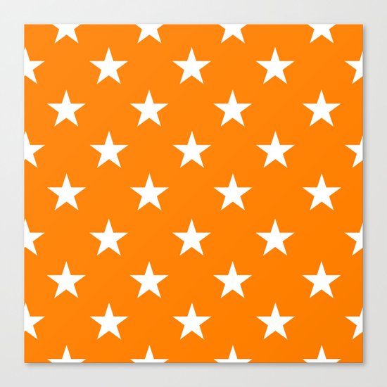 Stars (White/Orange) Canvas Print