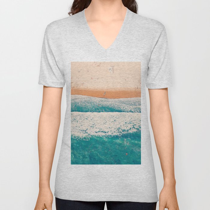 Beach View V Neck T Shirt
