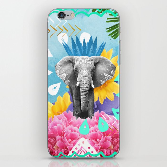 Elephant Festival - Blue iPhone Skin