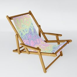 Trippy Funky Squiggly Pastel Rainbow Sling Chair
