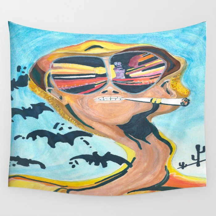 Fear and Loathing in Las Vegas Watercolor Wall Tapestry