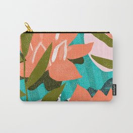 Forever in My Garden | Abstract Botanical Nature Plants Floral Painting | Quirky Modern Contemporary Carry-All Pouch