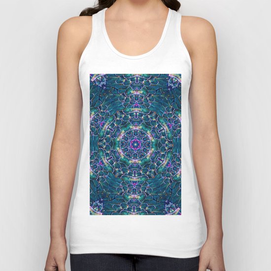 Blue butterfly wings mandala Unisex Tank Top