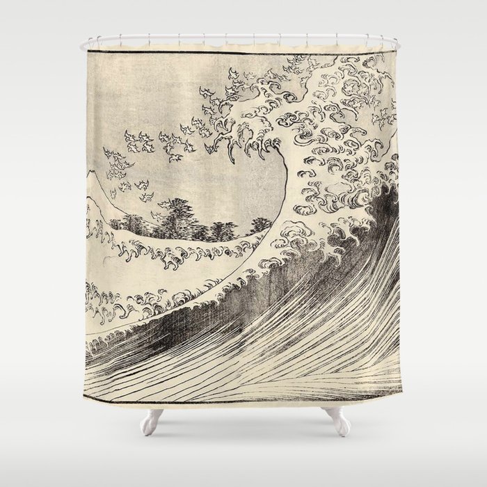 THE GREAT WAVE. HOKUSAI. Shower Curtain