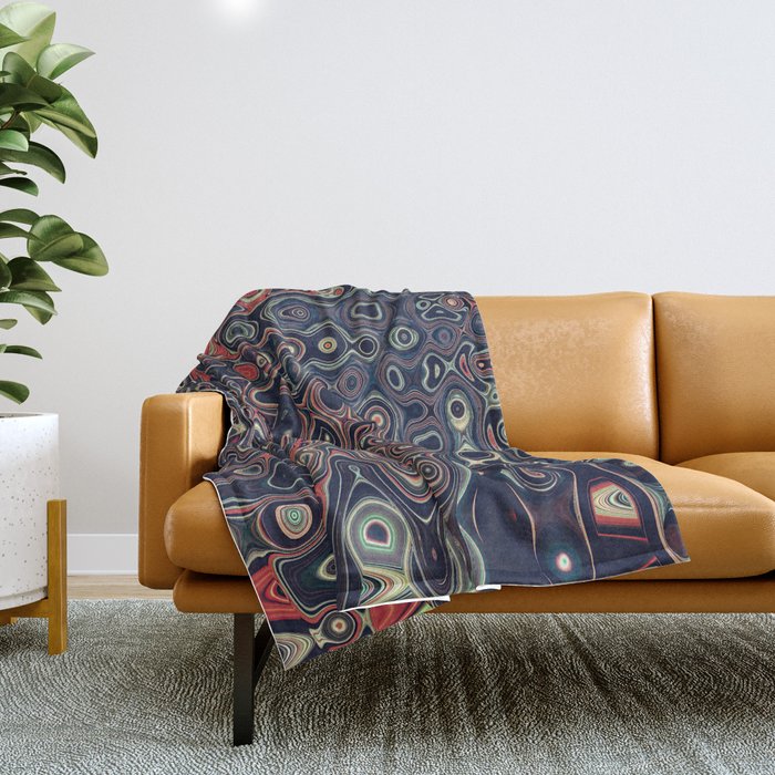 Psychedelic Abstract Pattern Throw Blanket