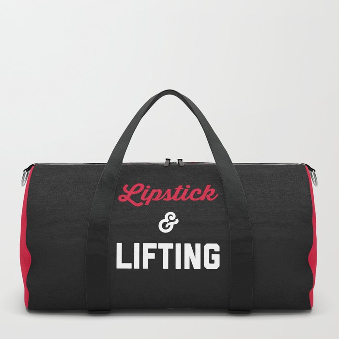 Lipstick Lifting Funny Gym Quote Duffle Bag By Jcanimals