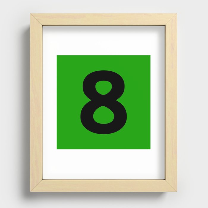 Number 8 (Black & Green) Recessed Framed Print