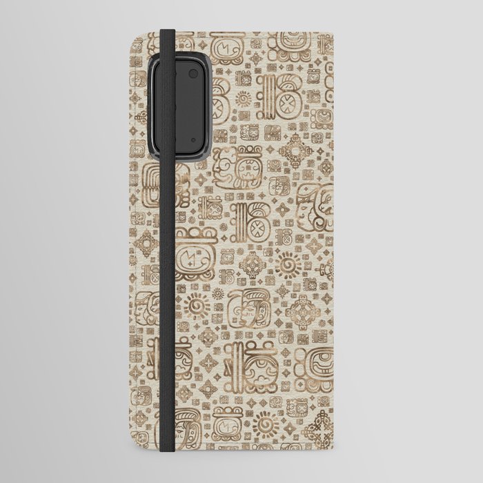 Mayan glyphs and ornaments pattern #1 Android Wallet Case