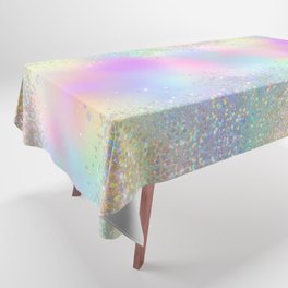 Pretty Rainbow Holographic Glitter Tablecloth