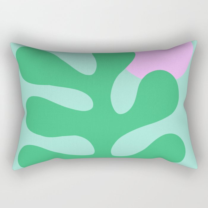 Matisse Poster 2. Leaf & Sun in Green & Pink Rectangular Pillow