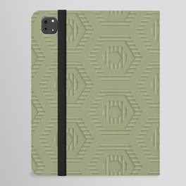 Olive Green Abstract Hexagon Geometric  iPad Folio Case