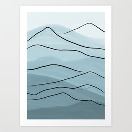 Misty Blue Mountains Art Print