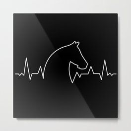 Horse Heartbeat  Metal Print | Heartbeat, Horselovers, Heartbeatline, Electrocardiogram, Horses, Ecg, Silhouette, Graphicdesign, Horselover, Animal 