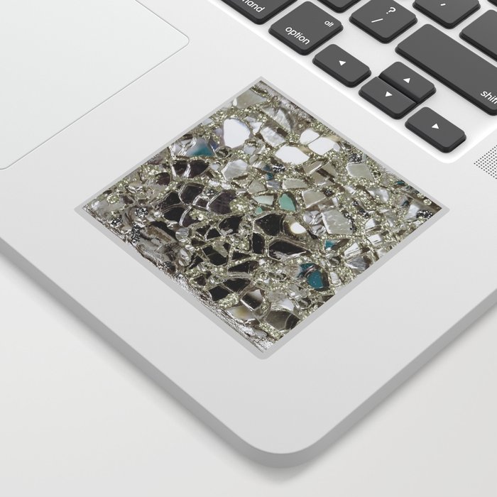 An Explosion of Sparkly Silver Glitter, Glass and Mirror Sticker