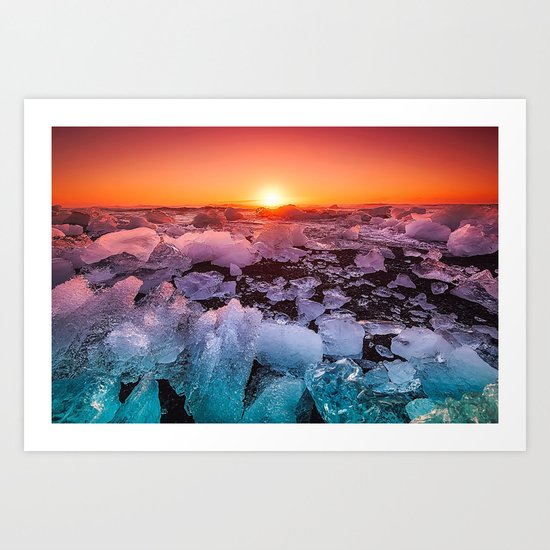 Ice of Antarctica's Sunset Art Print