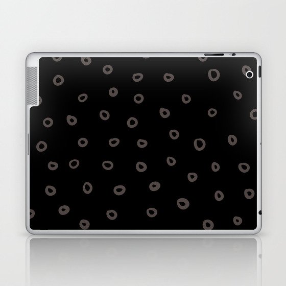 Black and Dark Brown Simple Hoop Circle Pattern - DE 2022 Trending Color Espresso Macchiato DET680 Laptop & iPad Skin