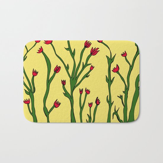 Long flowers Bath Mat