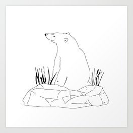 Polar bear on drift ice Art Print