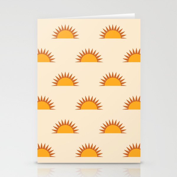 Sun and Sand- Rising Sun Sunshine Pattern Stationery Cards