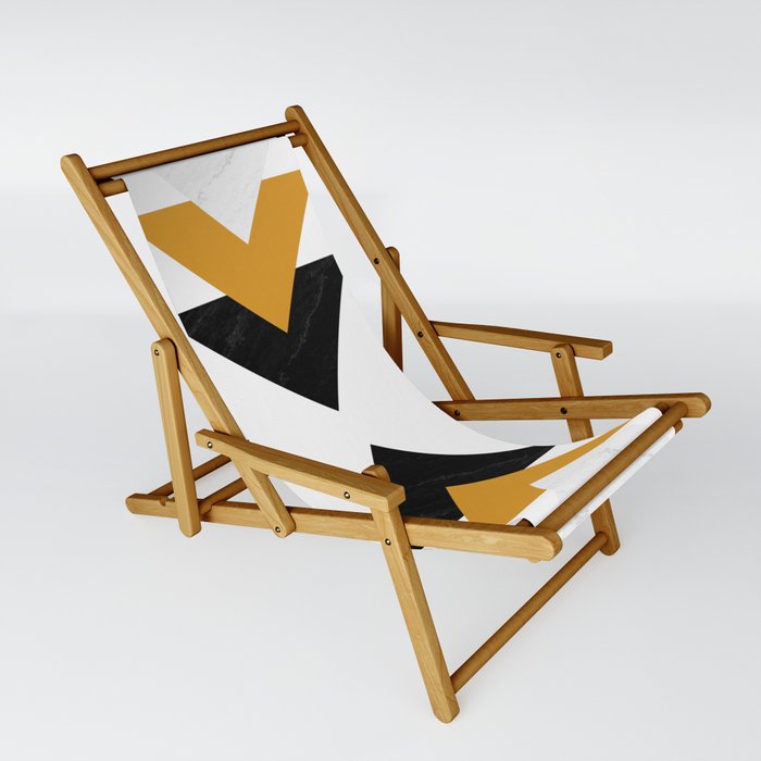 Forward marble yellow arrows Sling Chair by ARTbyJWP | Society6