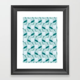 Tulip pattern in mint green Framed Art Print